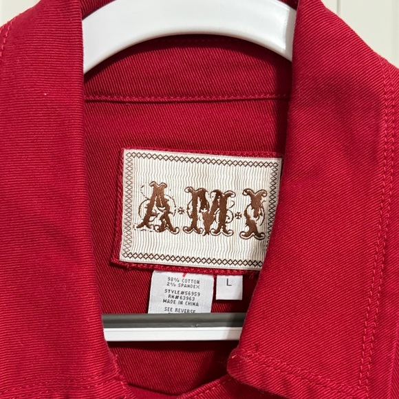 Ami Red Jean Jacket - Picture 3 of 12